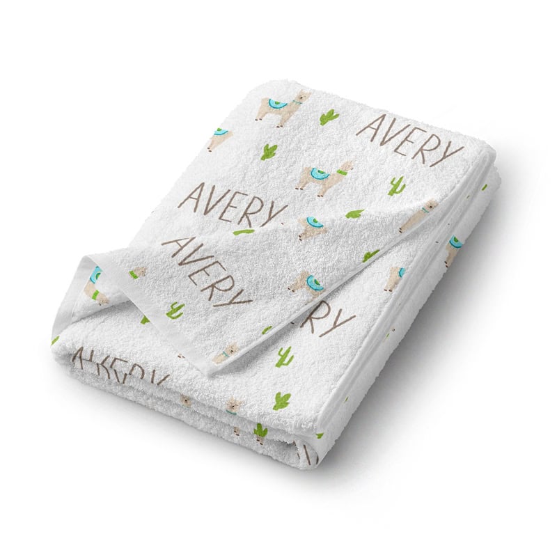 Llama Bath Towel Folded