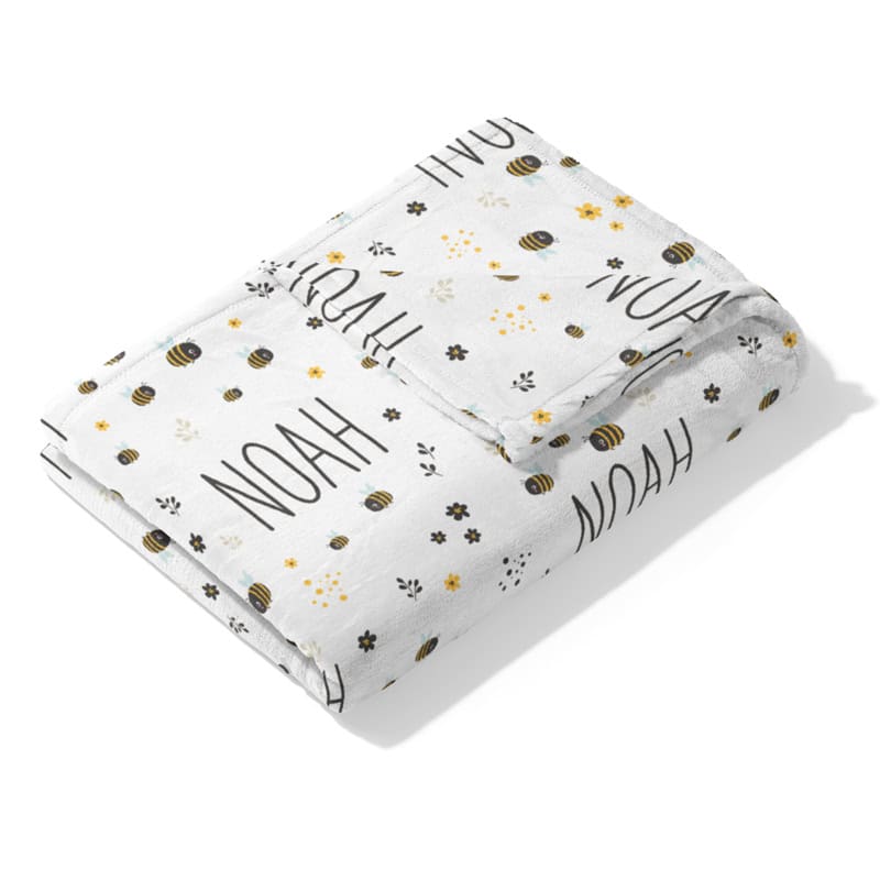 bee blanket front folded