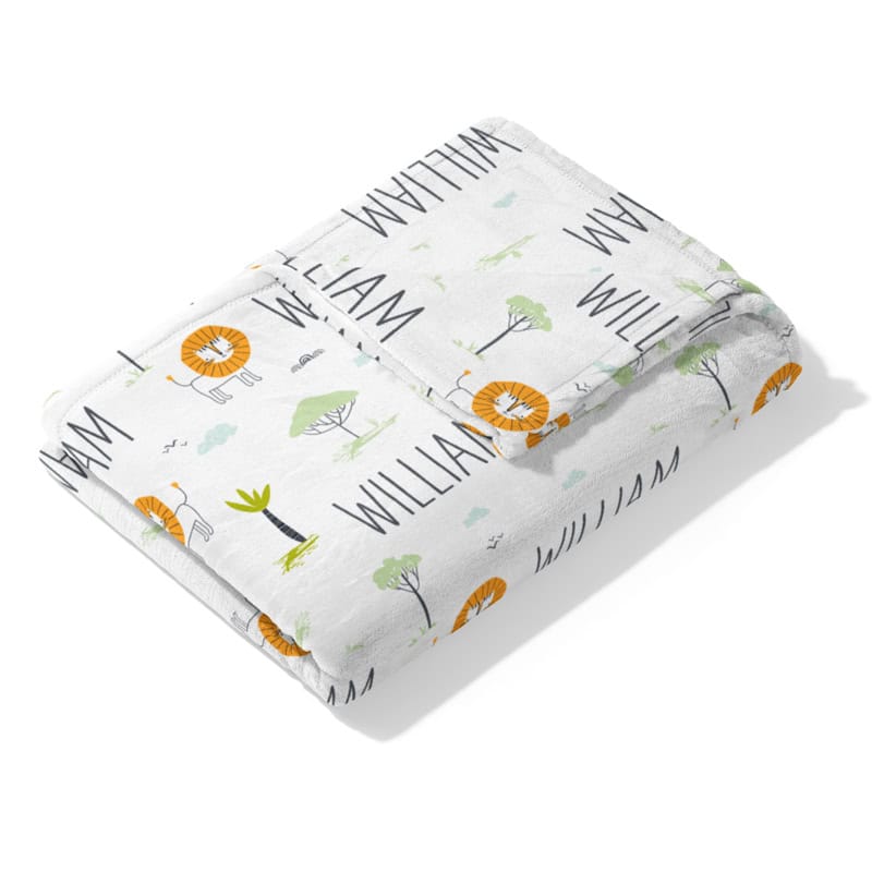 lion baby blanket folded