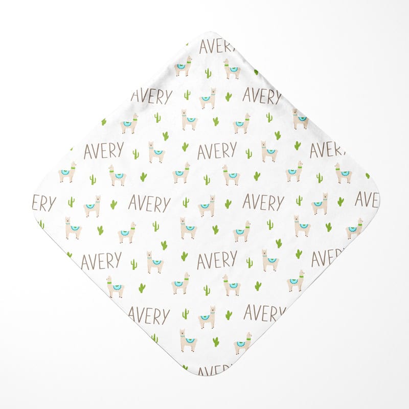 Llama Hooded Towel Back