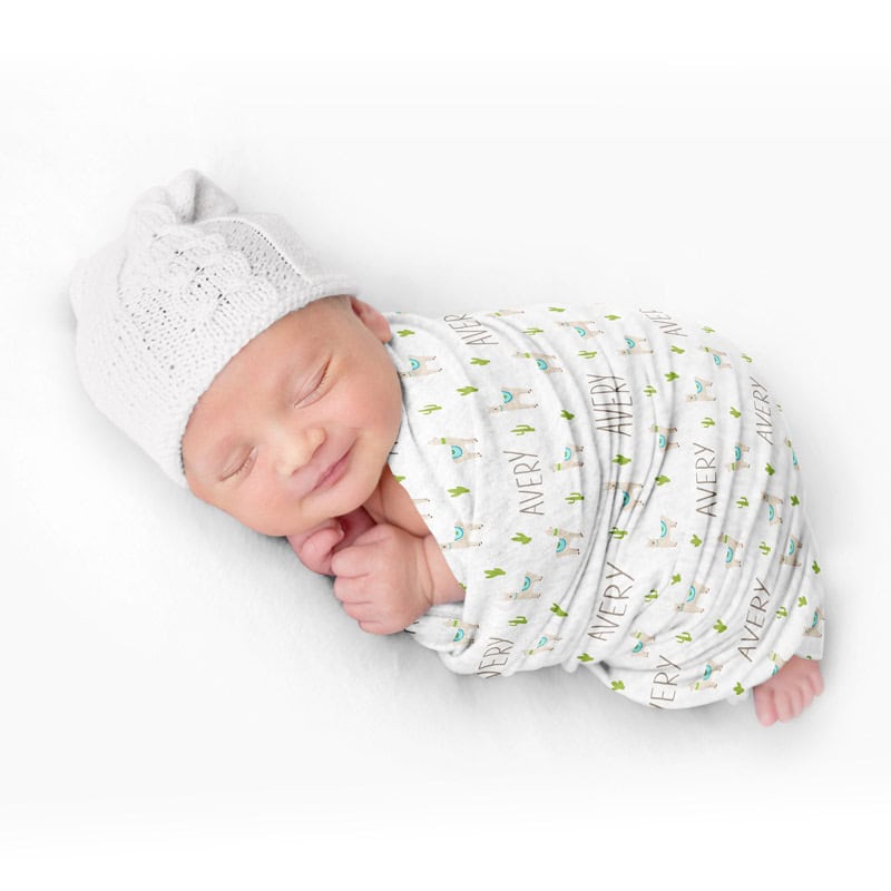 Llama Swaddle On Baby