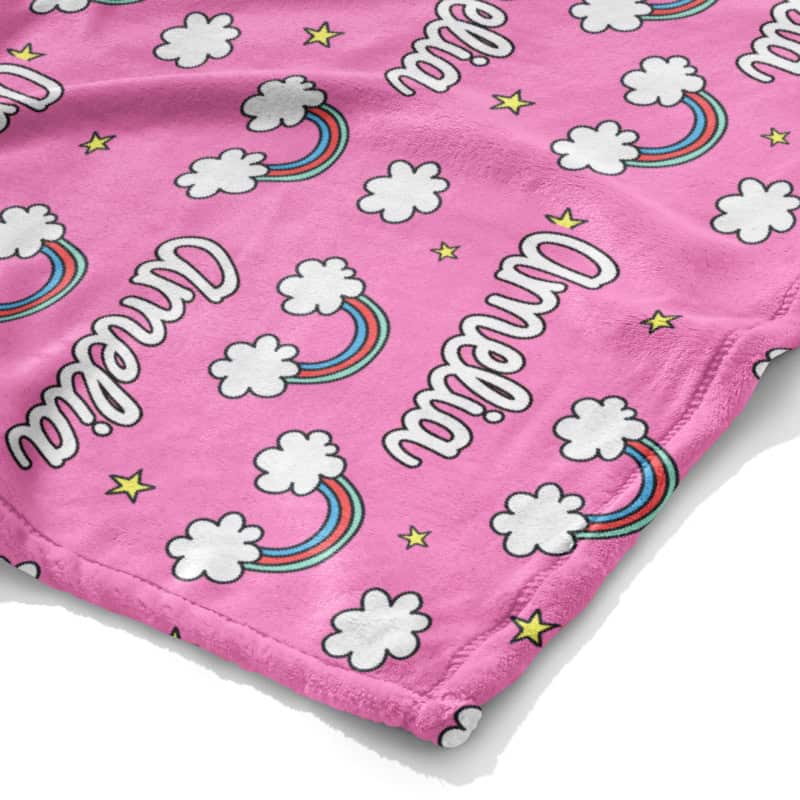 rainbow bedding close up