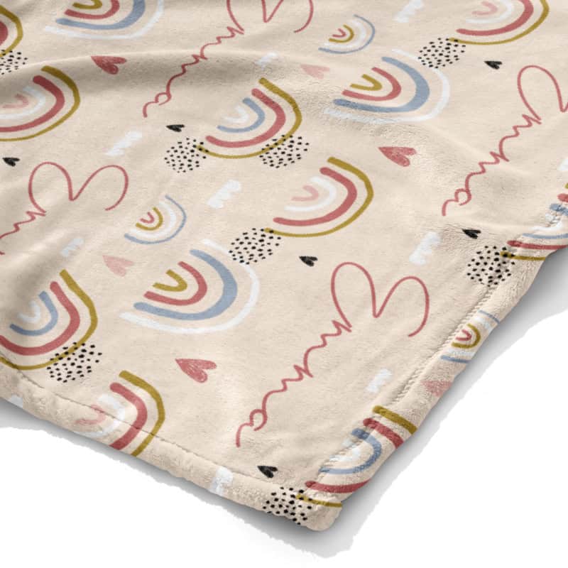rainbow throw blanket close up