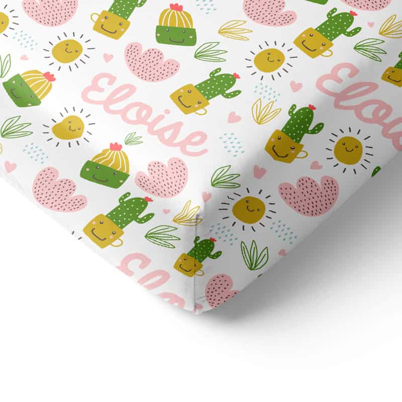 Cactus Crib Sheet Corner