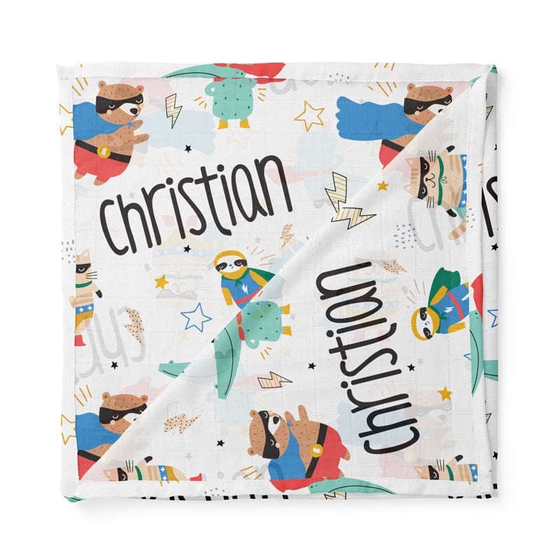 Comic Critters Swaddle Folded