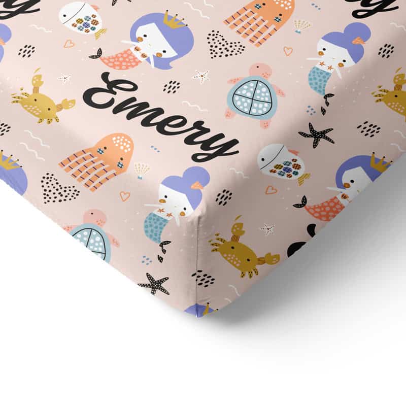 Coral Crib Sheet Corner