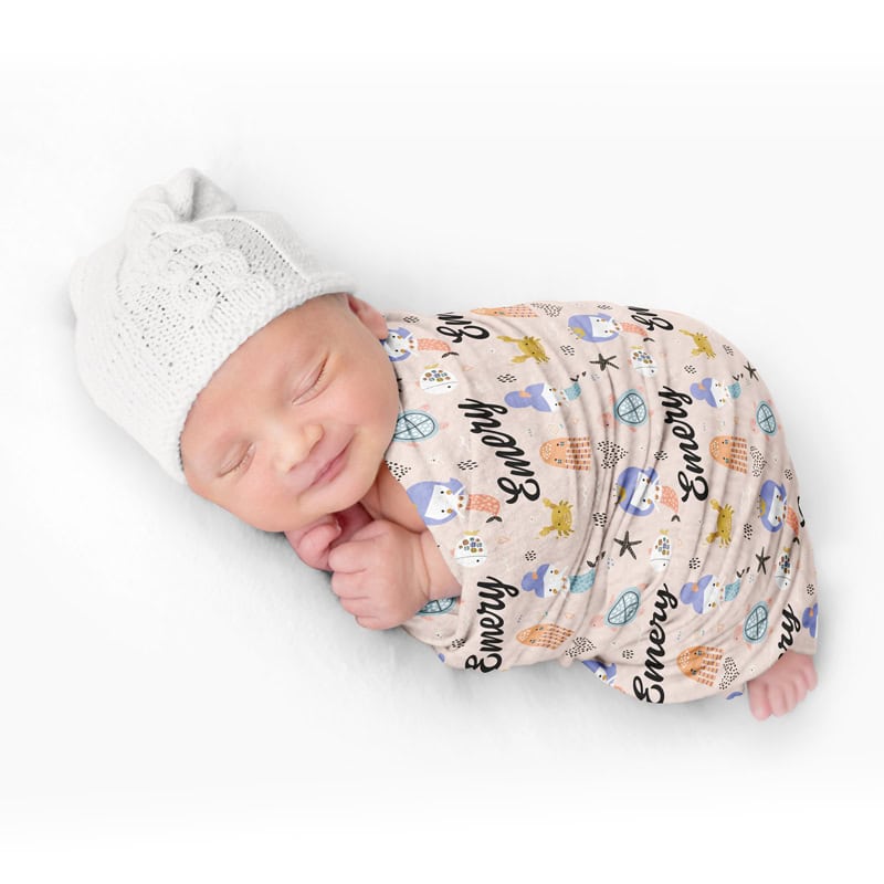Coral Swaddle Baby