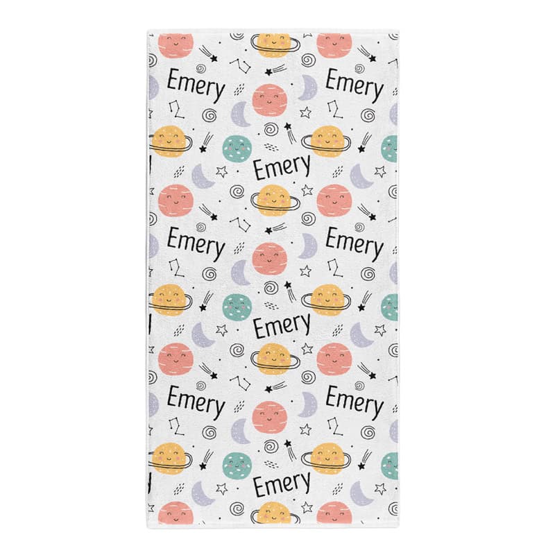 Happy Planets Bath Towel