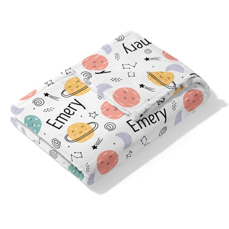 Happy Planets Blanket Folded