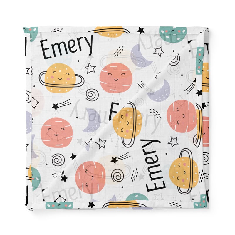 Happy Planets Swaddle Folded