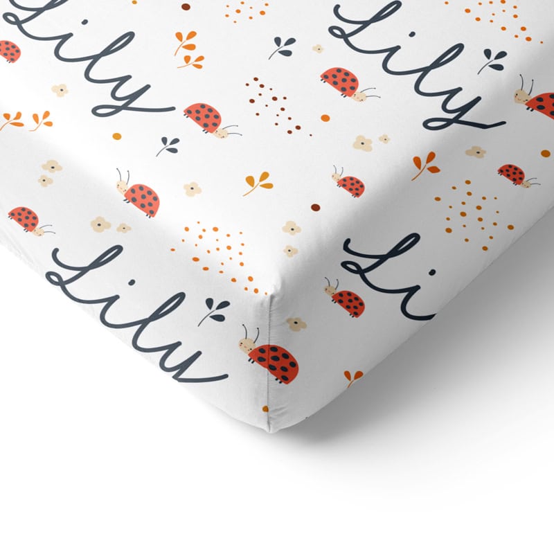 Ladybug Crib Sheet Corner