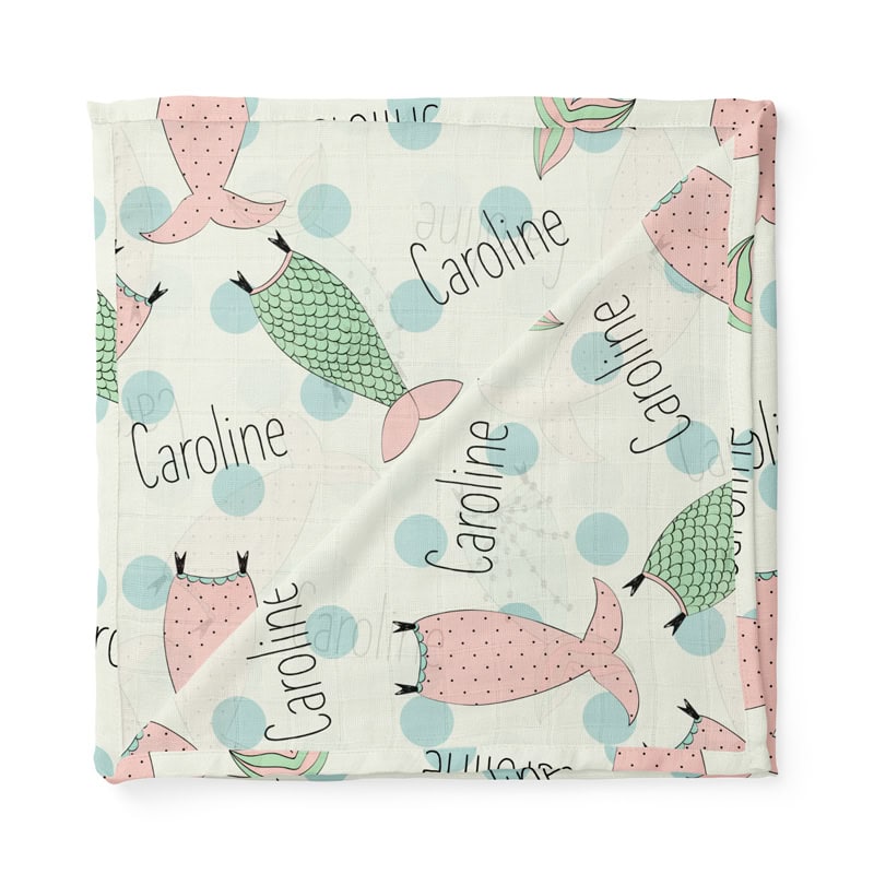 Little Mermaid Swaddle Folded
