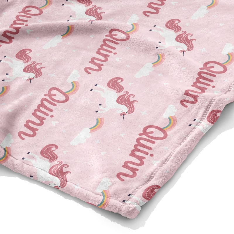 Pink Unicorn Blanket Corner