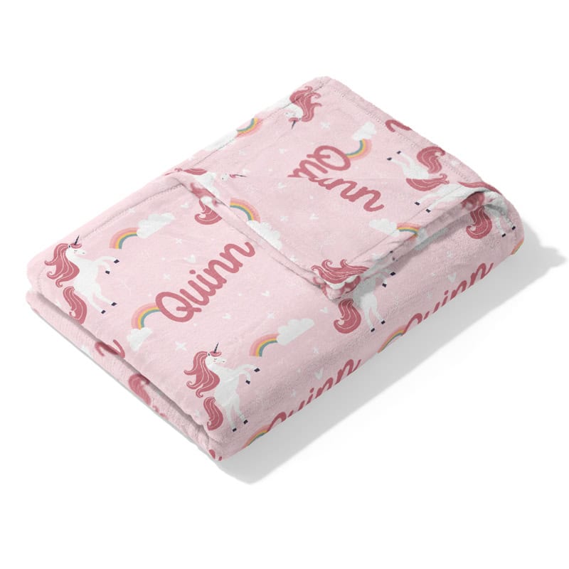 Pink Unicorn Blanket Folded