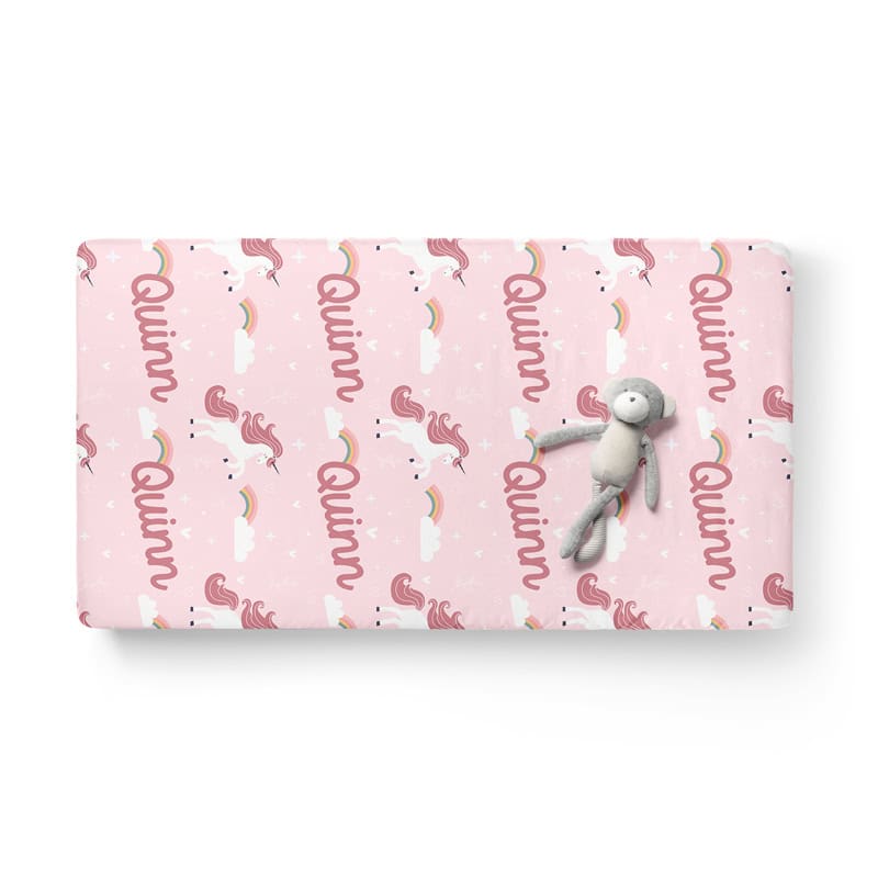 Pink Unicorn Crib Sheet