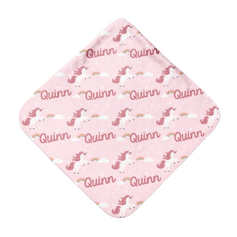 Pink Unicorn Hooded Towel Back