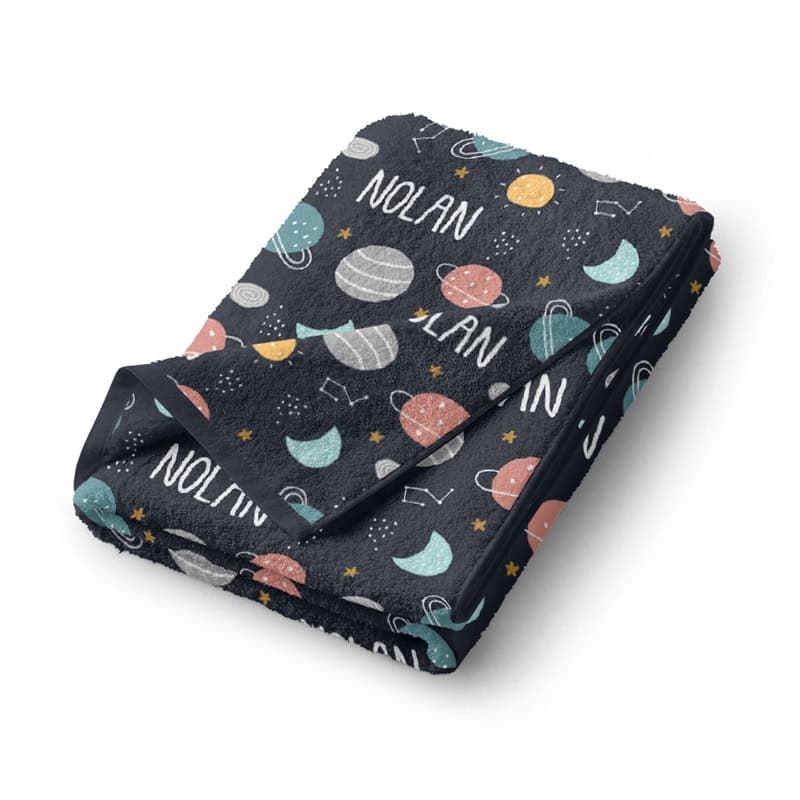 Planets Bath Towel Folded