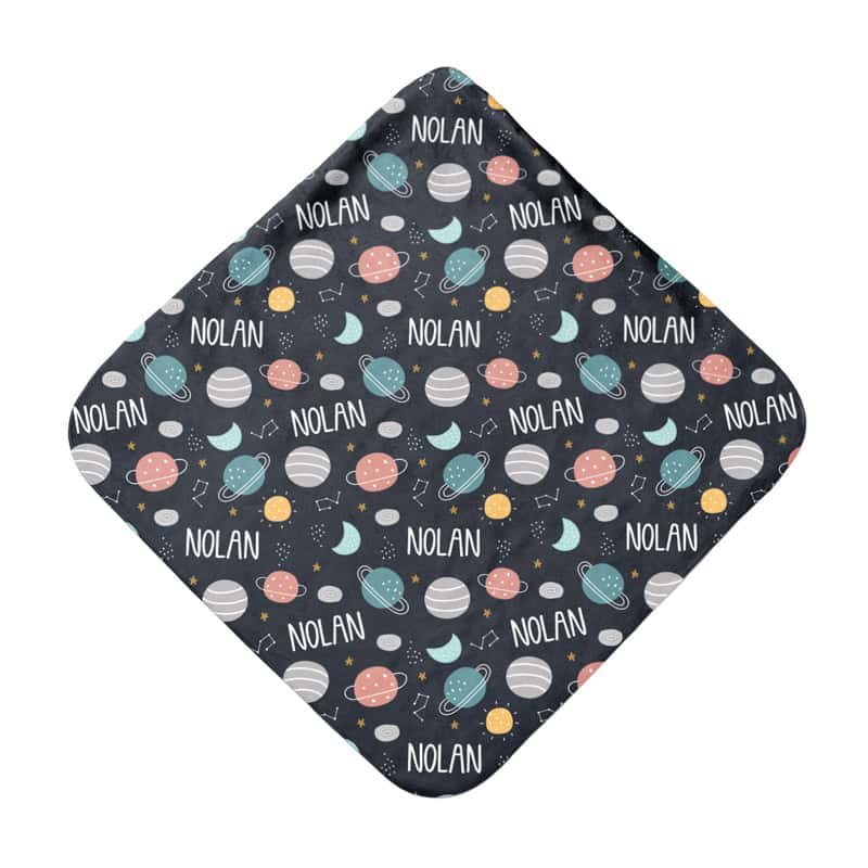 Planets Hooded Towel Back