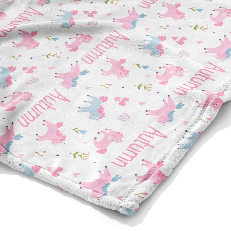 Playful Unicorn Blanket Corner