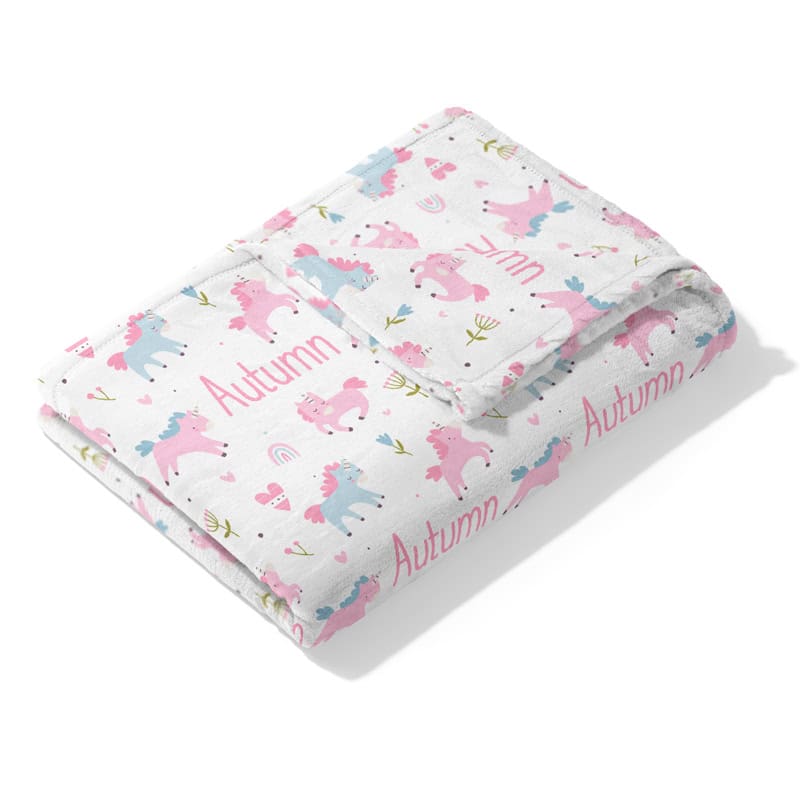 Playful Unicorn Blanket Folded