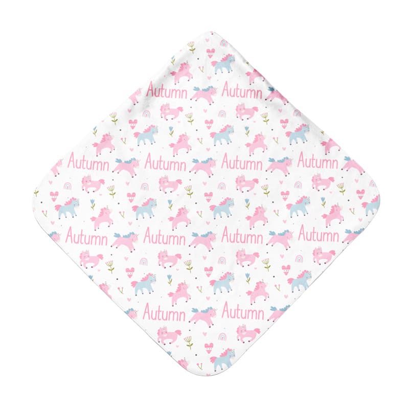 Playful Unicorn Hooded Towel Back