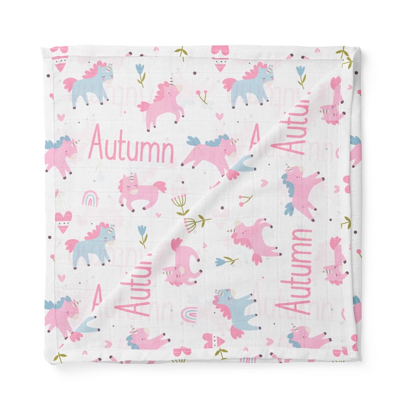 Playful Unicorn Swaddle Folded