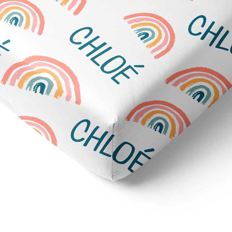 Rainbow Crib Sheet Corner