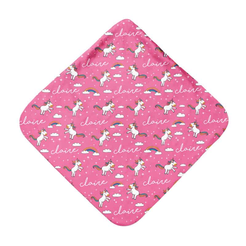 Rainbow Unicorn Hooded Towel Back