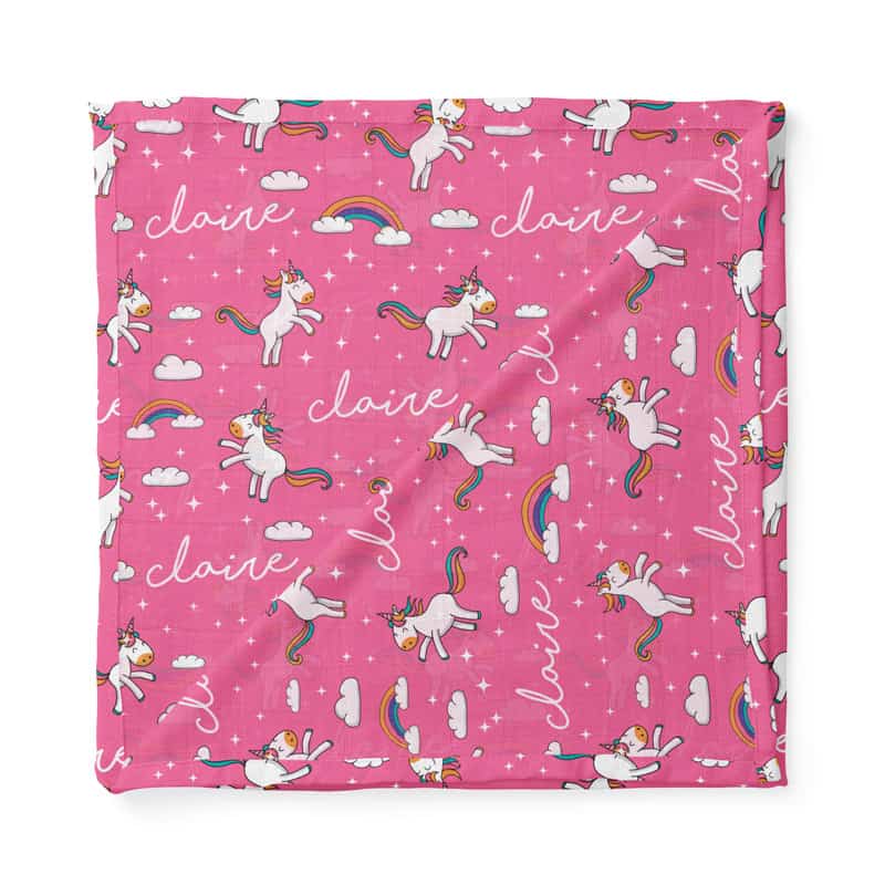 Rainbow Unicorn Swaddle Folded