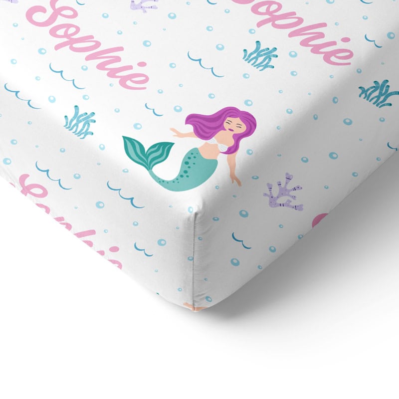 Sleepy Siren Crib Sheet Corner