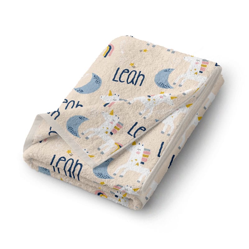 Sleepy Unicorn Bath Towel Folded