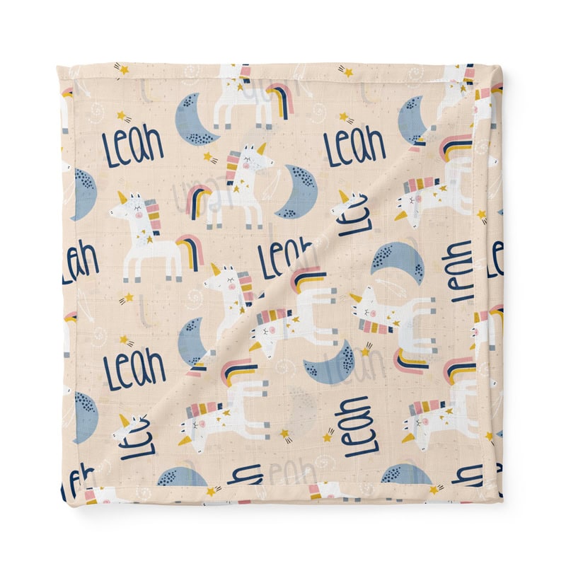 Sleepy Unicorn Swaddle Folded