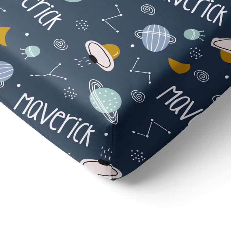Space Crib Sheet Corner