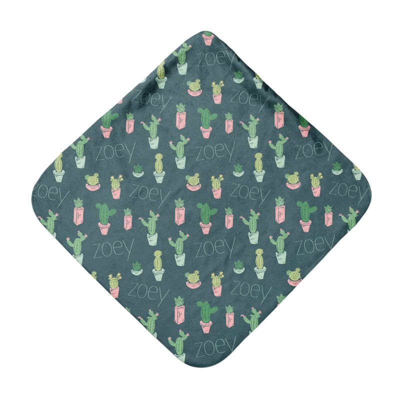 Succelent Hooded Towel Back