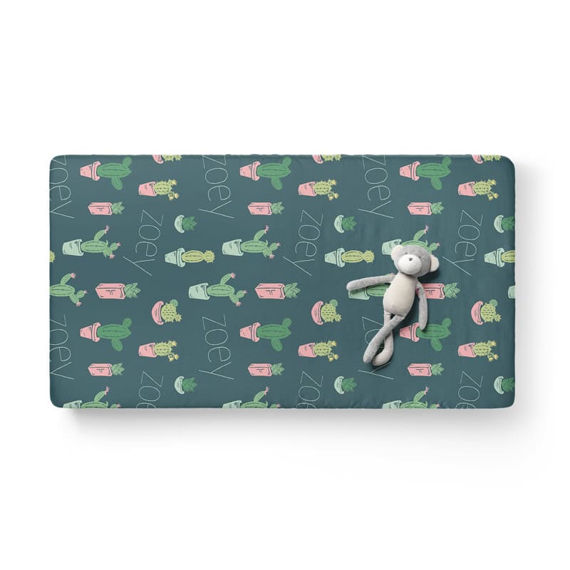 Succulent Crib Sheet