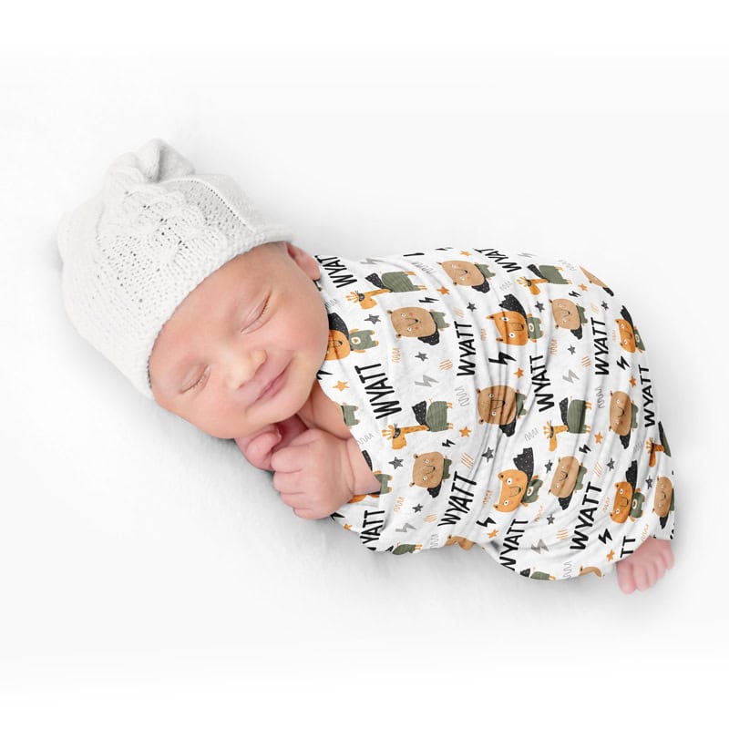 Super Animals Swaddle Baby