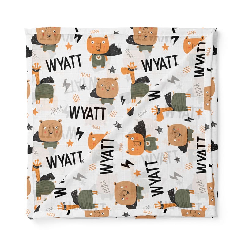 Super Animals Swaddle Folded
