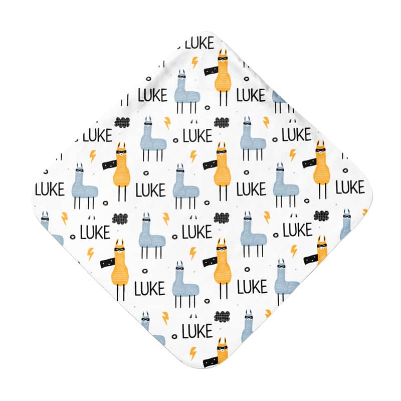 Super Llama Hooded Towel Back