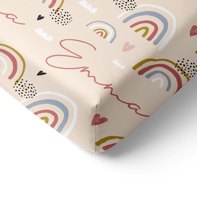 Sweetest Rainbow Crib Sheet Corner