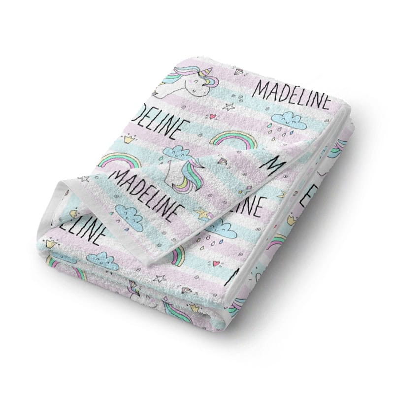 Unicorn Bath Towel Folded