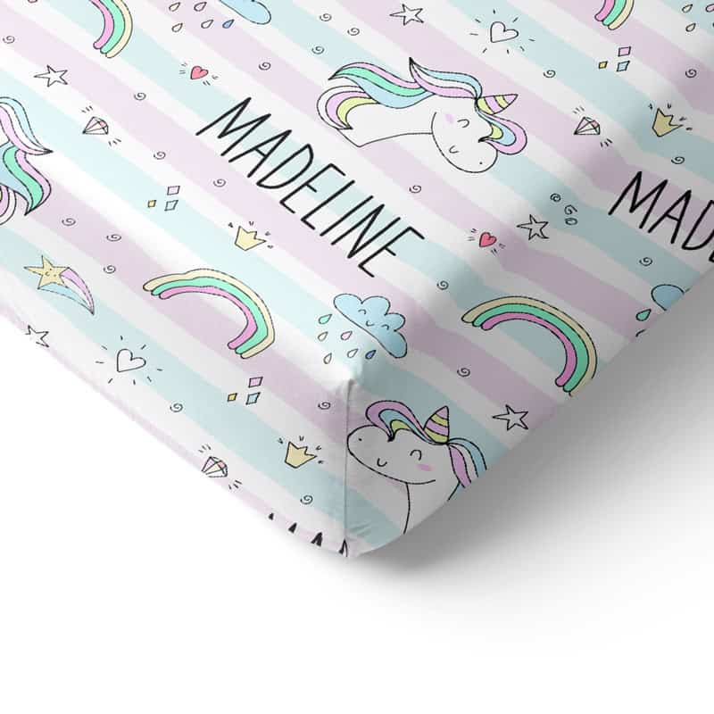 Unicorn Crib Sheet Corner