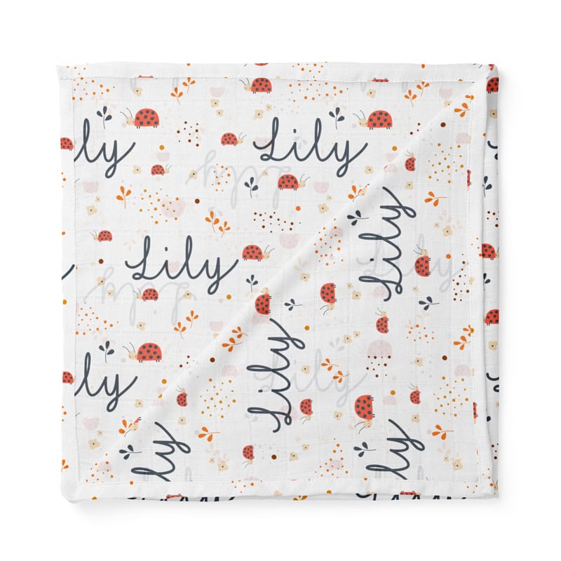 ladybug swaddle folded