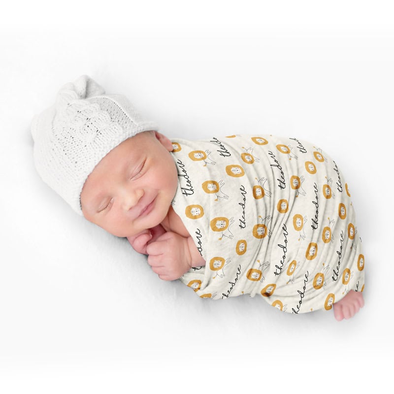 lion swaddle baby