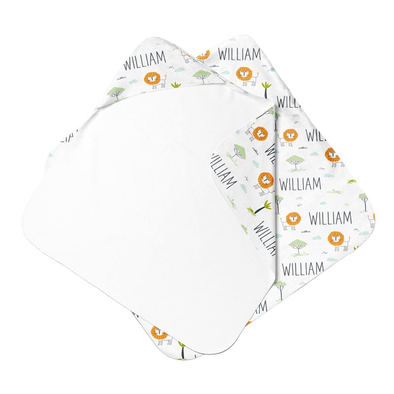 little lion hooded towel front