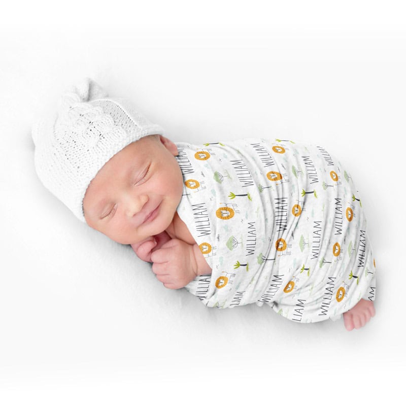 little lion swaddle baby
