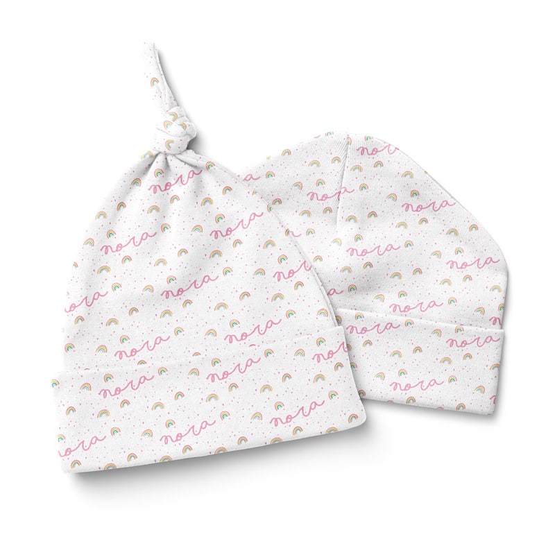 little pink rainbows baby beanie