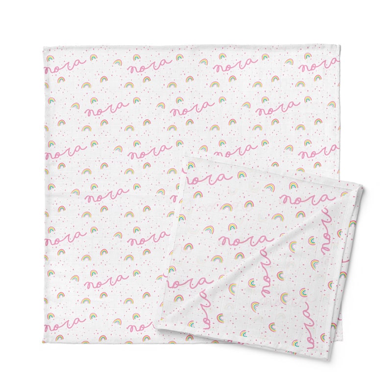 little pink rainbows swaddle