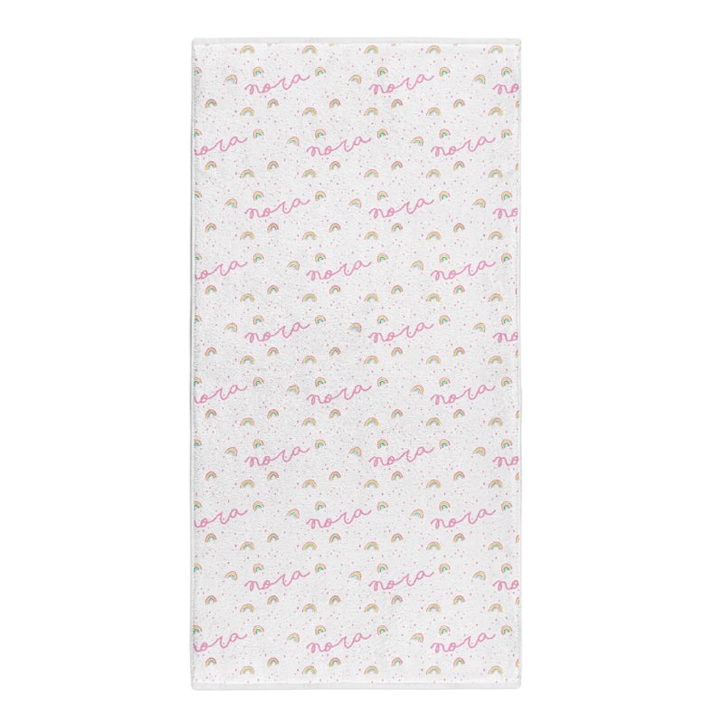 little pink rainbows towel front