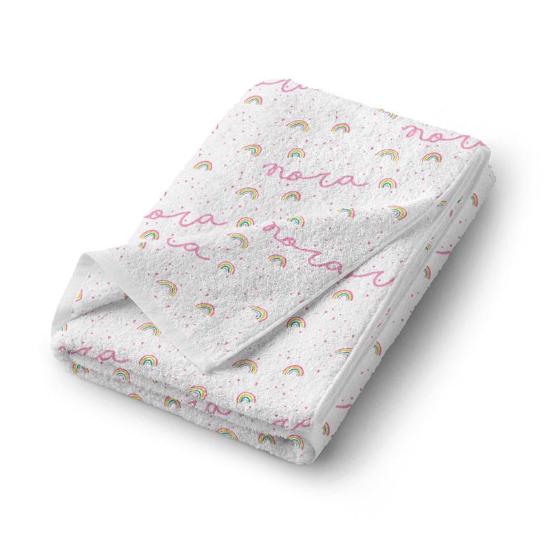 little pink rainbows towel