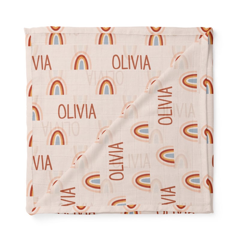 loving rainbow swaddle folded